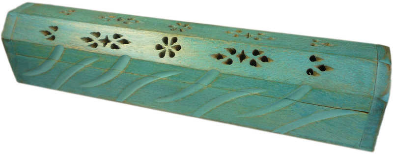 Blue Wooden Incense Burn Box Blue Wooden Incense Burn Box